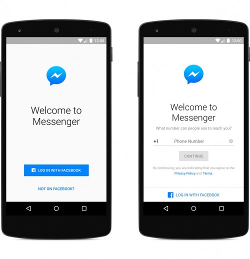 Messenger Sign Up Android i iOS