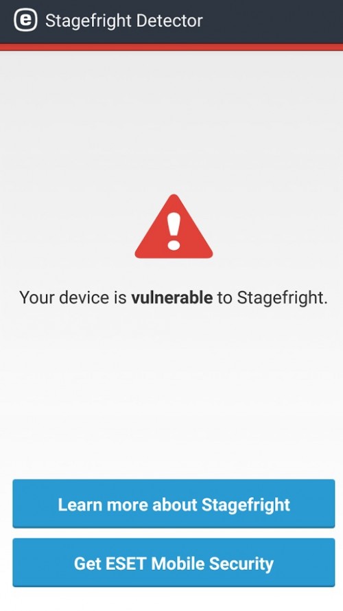 ESET Stagefright Detector - informacja o podatności na zagrożenie
