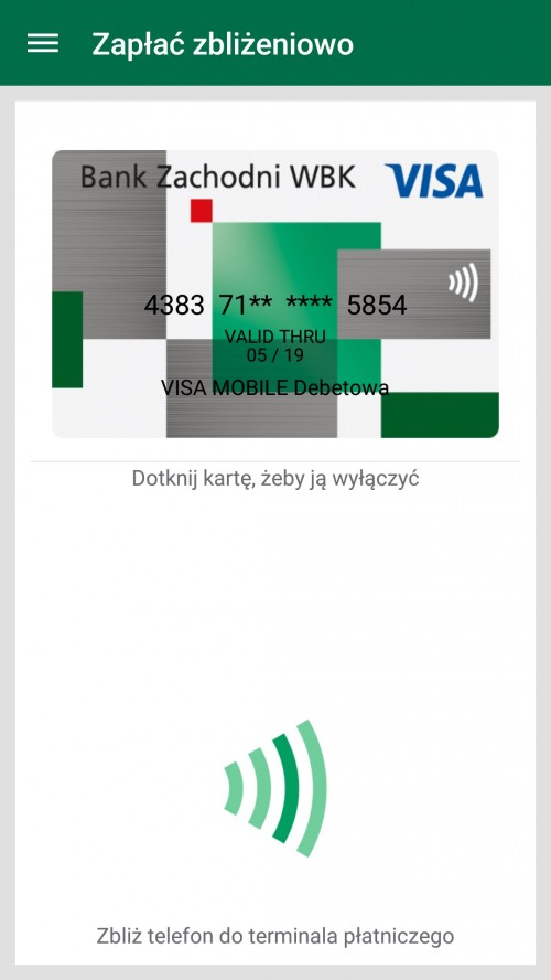 Mobilne płatności zbliżeniowe Visa w BZ WBK-2