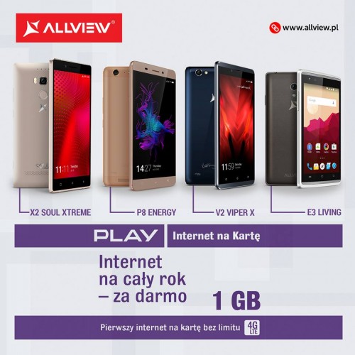 Allview - smartfony z 1GB internetu od Play