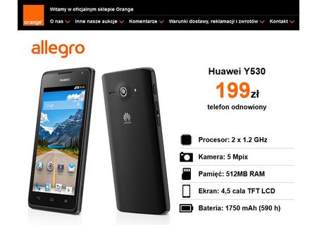 Orange - odnowiony telefon na Allegro