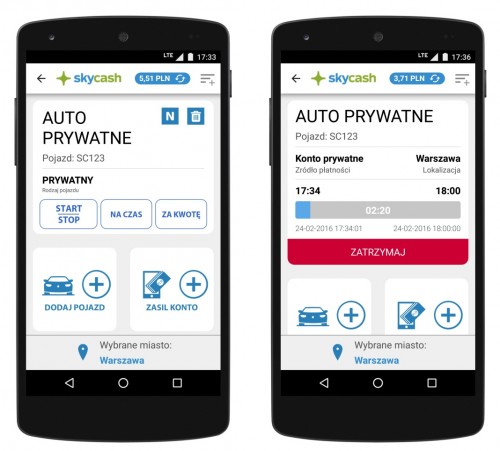 mobiParking w aplikacji SkyCash