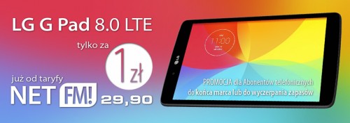 LG G Pad 8.0 LTE za 1 zł już w netFM 29.90