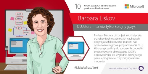 Barbara Liskov - stworzyła dwa języki programowania (CLU i Argus)