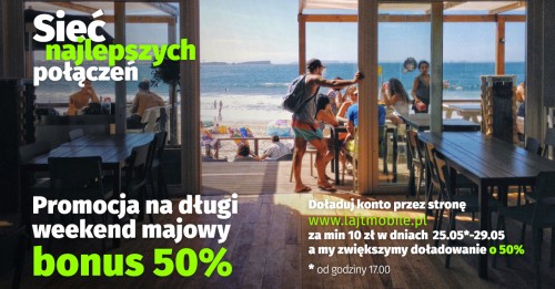 lajt mobile - bonus 50 proc. na doładowania