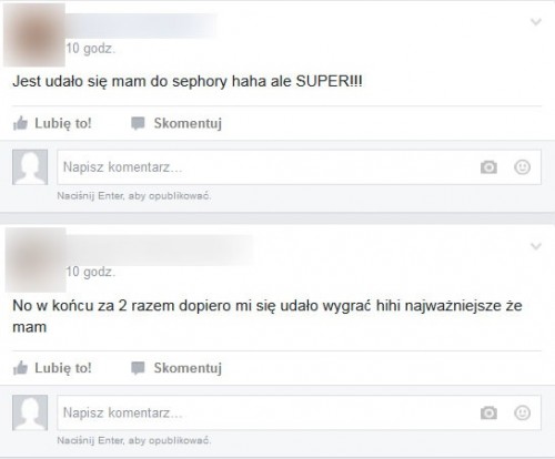 Pozytywne komentarze członków grupy