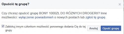 Możliwość zablokowania ponownego dodania do grupy