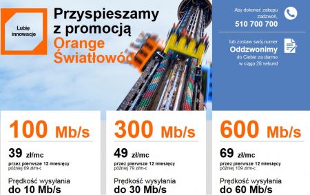 Orang - promocja światłowód