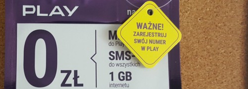 Play - zarejestruj numer prepaid SMSem