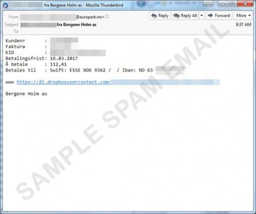 Przykład wiadomości e-mail