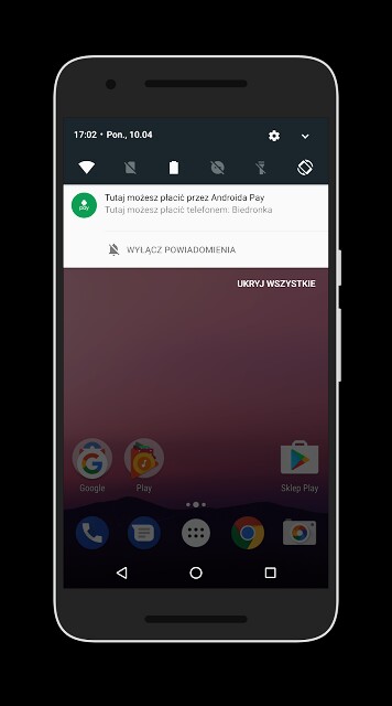 Android Pay pokaże powiadomienie o możliwości płatności