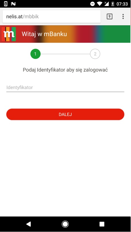 fałszywy formularz logowania do rachunku bankowego wyświetlany przez zło...