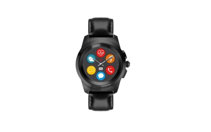 ZeTime Premium Brushed black Black flat leather Front view Menu