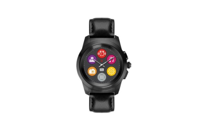 ZeTime Premium Brushed black Black flat leather Front view Menu2