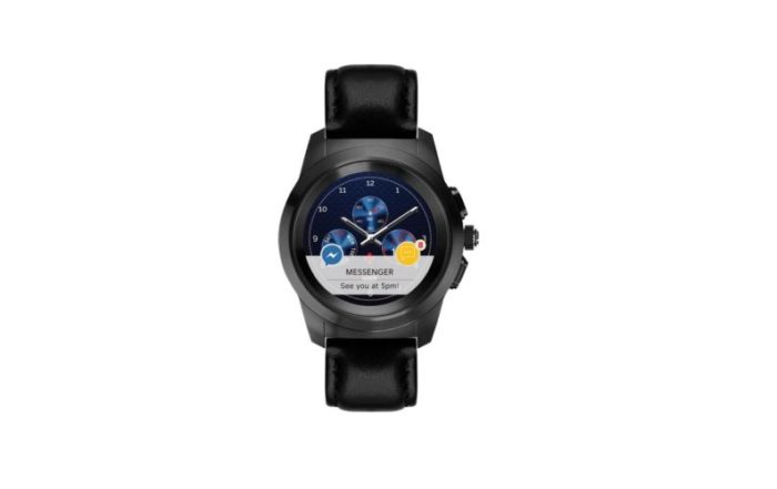 ZeTime Premium Brushed black Black flat leather Front view Watchface9