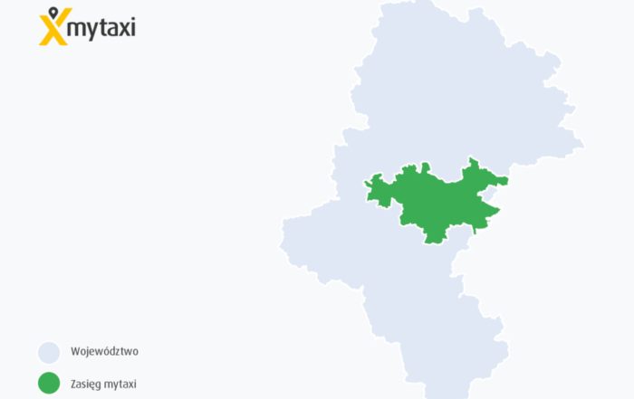 Zasięg mytaxi w województwie śląskim