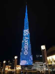 Samsung - pokaz świetlny na Burj Khalifa