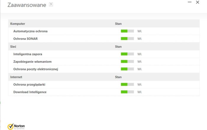 Norton Security ustawienia zaawansowane
