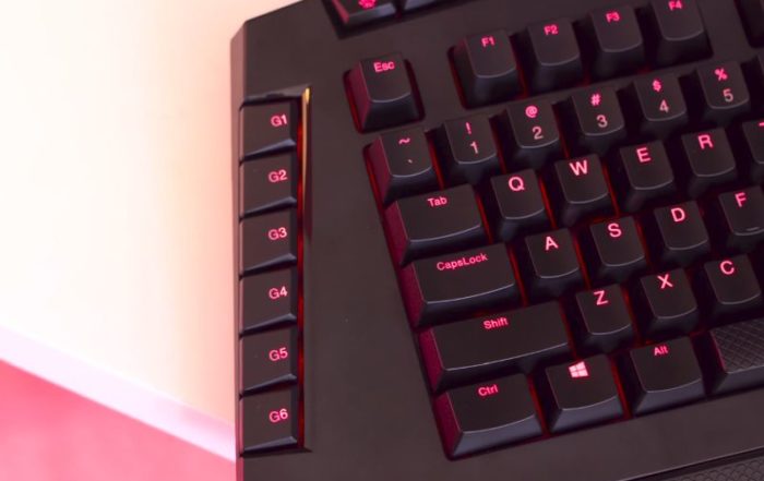 Dedykowane klawisze makr G1-G6 w Lenovo Y Gaming Mechanical Switch Keyboard