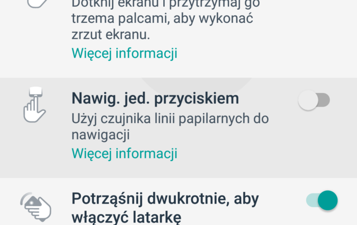 Akcje gestów Moto