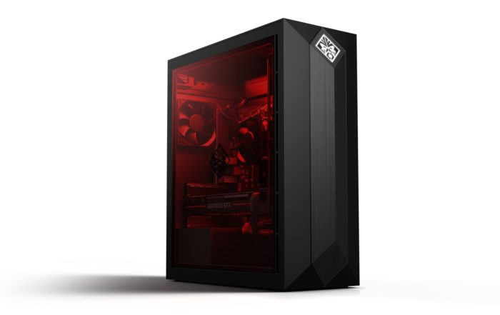 Omen Obelisk Glass Panel FrontRight WhiteLogo