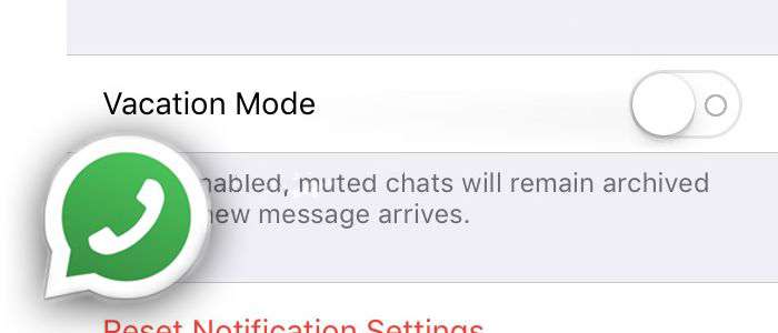 Vacation mode on WhatsApp