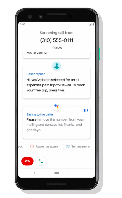 Pixel3 Screening Call
