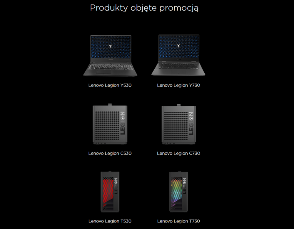 Akcesoria Lenovo Legion w prezencie za zakup laptopów i desktopów dla graczy 2