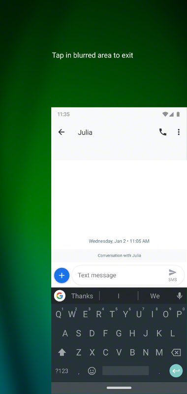 MotoG7 Play Swipe to Shrink