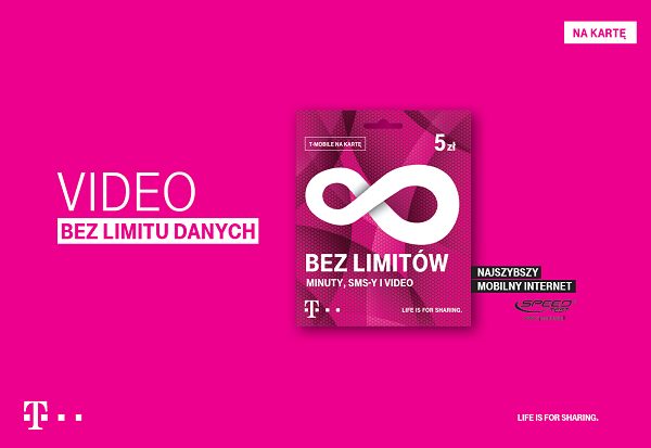 Video bez limitu danych z najszybszym internetem mobilnym w Polsce – prosto od T‑Mobile na kartę