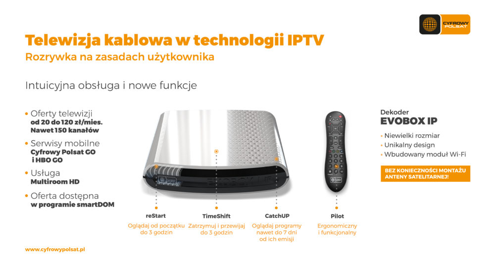 Nowość w Cyfrowym Polsacie! Telewizja kablowa IPTV i nowy dekoder EVOBOX IP!