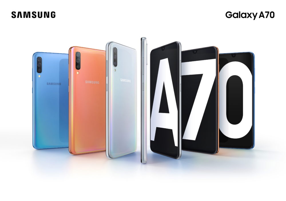 Galaxy A70 Product KV combo bluecoralwhite 2P