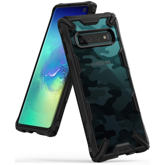 RINGKE FUSION X GALAXY S10 CAMO BLACK