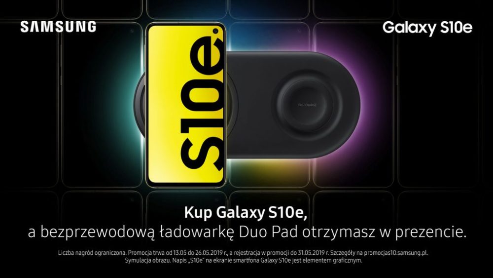 Samsung Galaxy S10e z bezprzewodową ładowarką Duo Pad w prezencie