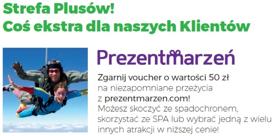 Teraz w Strefie Plusów można dostać voucher 50 zł na prezentmarzen.com
