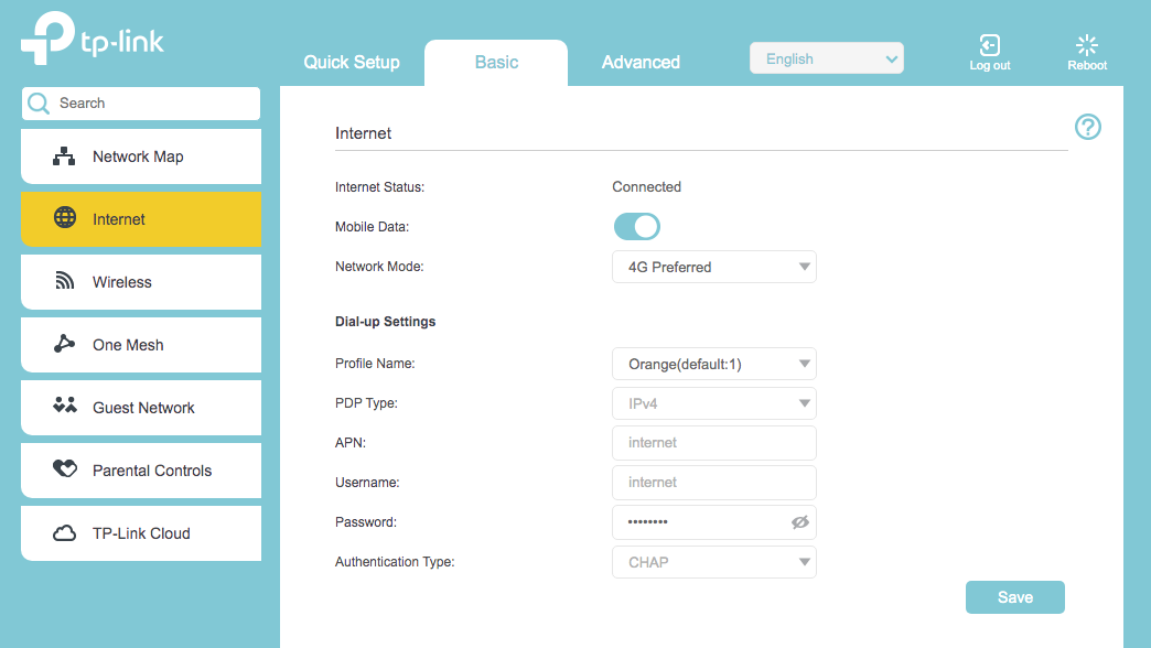 tplink mr600 mobile internet