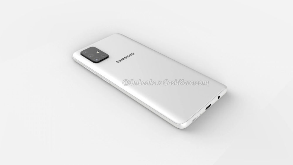 Samsung Galaxy A71: ujawniony projekt nowego smartfona z czterema kamerami trafił do sieci