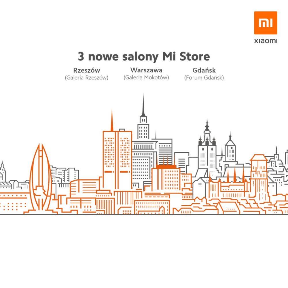 Xiaomi poszerza sieć sprzedaży o kolejne Mi Stores - w Gdańsku, Rzeszowie i Warszawie