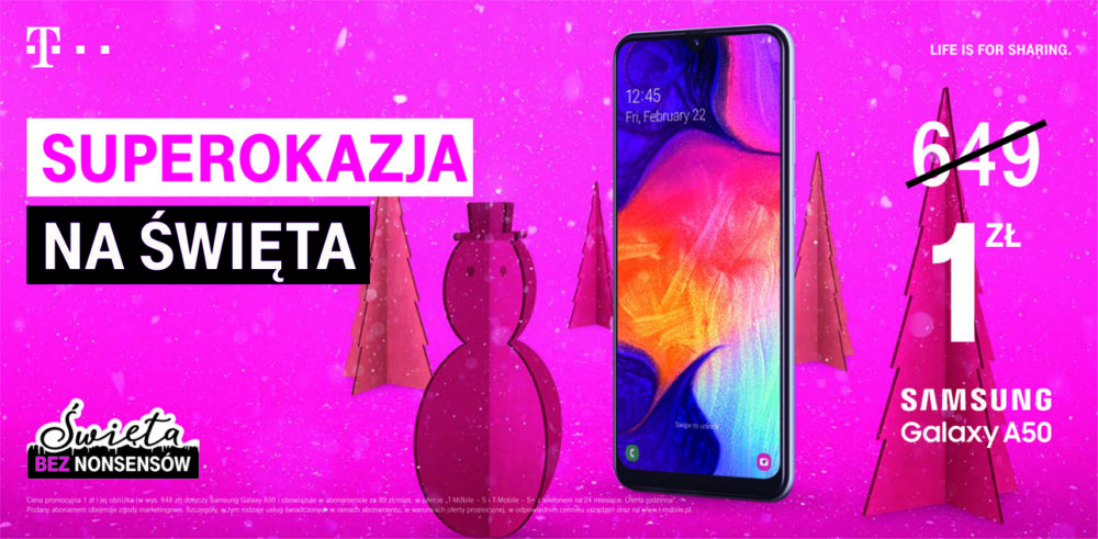 T Mobile oferta świąteczna 2019 Samsung A50