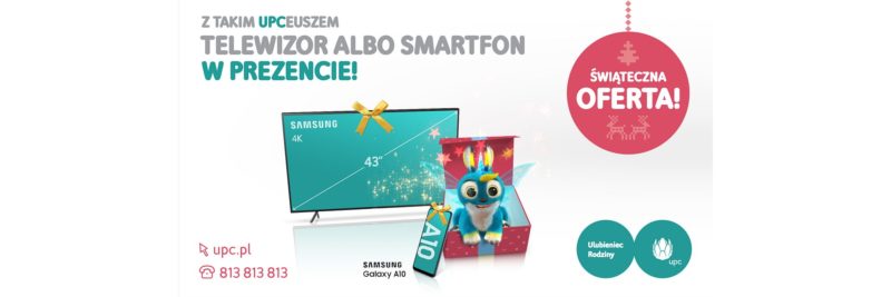Specjalna oferta świąteczna od UPC Polska. UPCeusz oferuje super pakiety z telewizorami i smartfonami w prezencie