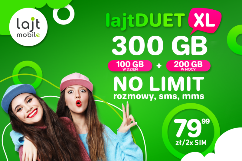 No Limit + 300 GB w ofercie lajtDUET XL