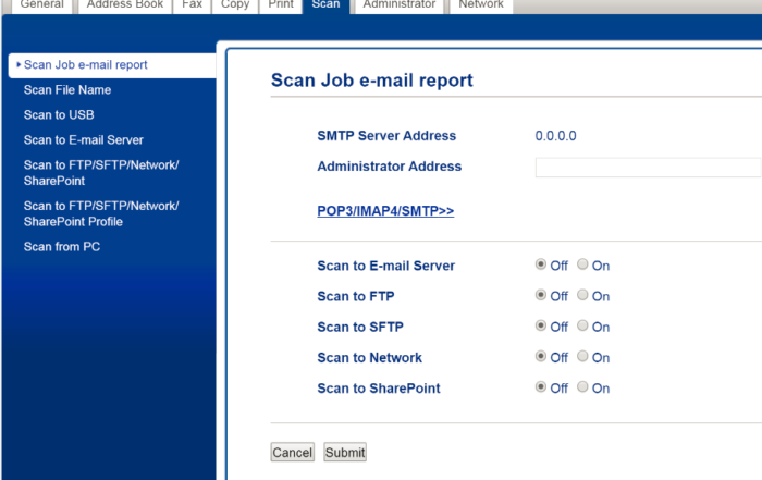 scan job email reports