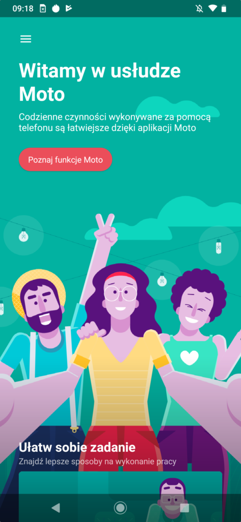 Wymiary Motoroli One Zoom to 75 x 158 x 8,8 mm, a waga 190 g. Telefon nie należy do najmniejszych, ale mimo wszystko dobrze leży w dłoni.