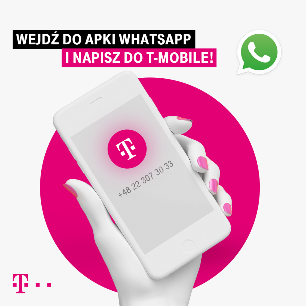 T‑Mobile pierwszym operatorem infrastrukturalnym z obsługą klientów przez aplikację WhatsApp