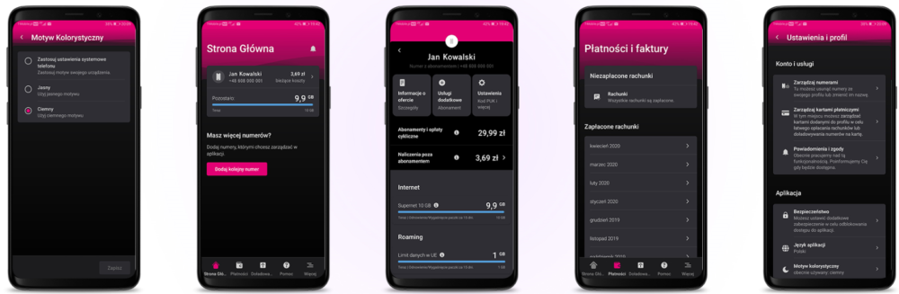 aplikacja tmobile tryb ciemny