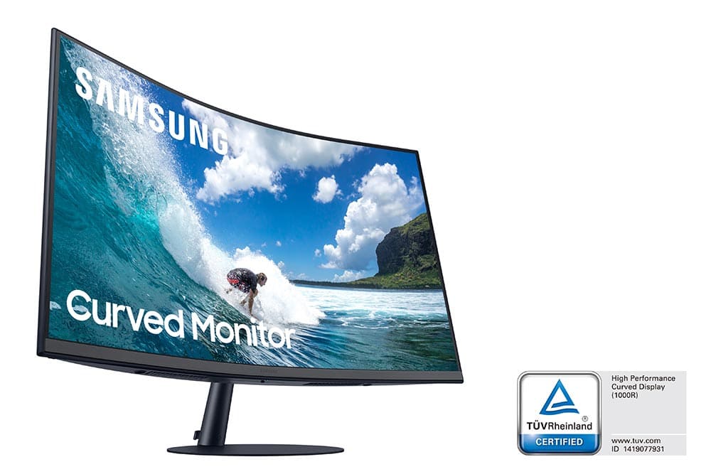 Pierwsze zakrzywione monitory Samsung trafiły do klientów już 5 lat temu. Od tego momentu firma stale rozwija technologię zakrzywionych matryc, dzięki czemu utrzymuje pozycję lidera[1] w sprzedaży monitorów z ekranami tego typu. Badania przeprowadzone przez prof. Seong-Joon Kim z Narodowego Szpitala Uniwersyteckiego w Seulu wskazują, że monitory zakrzywione w mniejszym stopniu przyczyniają się do zmęczenia oczu w porównaniu do płaskich ekranów. Im bliżej zakrzywienia 1000R, tym większy komfort użytkownika. LC27T550FDUXEN to idealne narzędzie do codziennych zadań z komputerem. Matryca VA, gwarantuje dobre odwzorowanie kolorów, niski czas reakcji na poziomie 4 ms i świetne kąty widzenia. Obsługa technologii AMD FreeSync sprawia, że monitor można także z powodzeniem wykorzystać do rozrywki w grach wideo. Na uwagę zasługuje także nowoczesny design charakteryzujący się niemal bezramkową obudową. Wszechstronność T55 podkreśla także pokaźna liczba portów, takich jak 3 złącza HDMI oraz złącze DP i D-Sub. Modele 27 i 32 cale mają także wbudowane 5 watowe głośniki, dzięki czemu użytkownik nie potrzebuje dodatkowego źródła dźwięku. Monitory Samsung są już dostępne w sklepach partnerów, a ich sugerowana cena to 999 PLN w przypadku modelu 24 cale, 1299 PLN dla modelu 27 cali i 1599 PLN dla modelu 32 calowego.