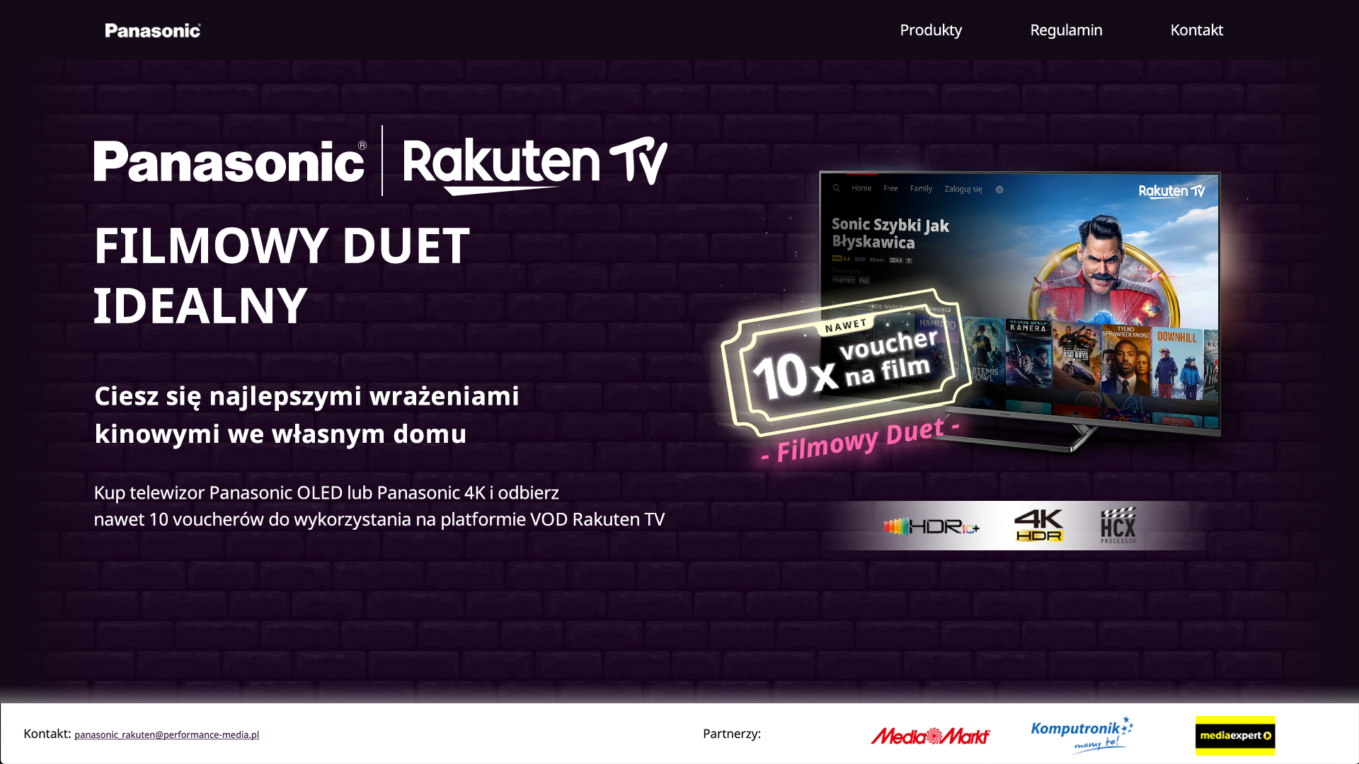 Kup telewizor Panasonic i odbierz vouchery na filmy w aplikacji VOD Rakuten TV