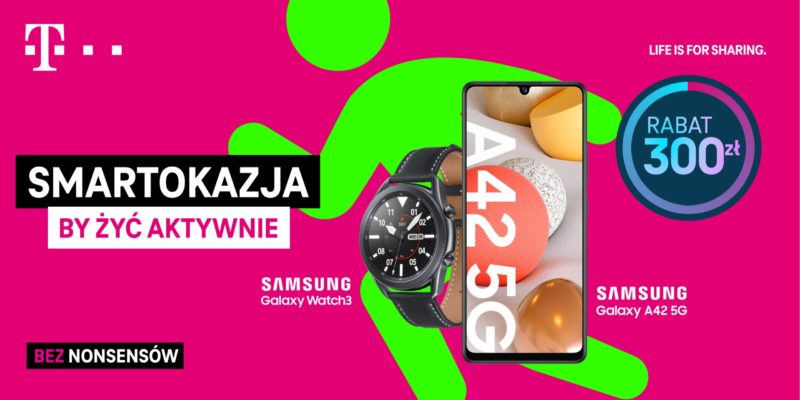 smartokazje samsung galaxy a42 5g i samsung galaxy watch 3