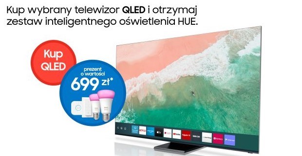 Kup telewizor Samsung QLED i odbierz zestaw inteligentnego oświetlenia Hue