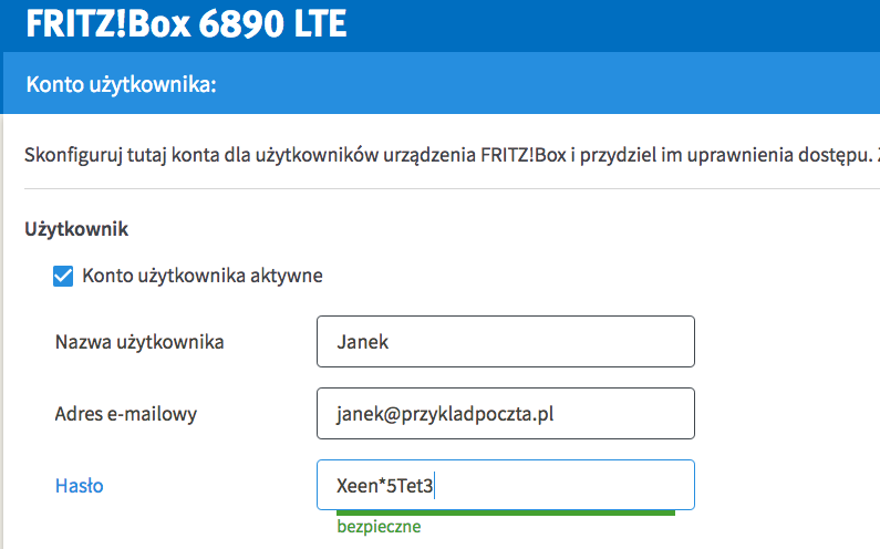 Bezpieczne haslo   podpowiedz routera FRITZBox